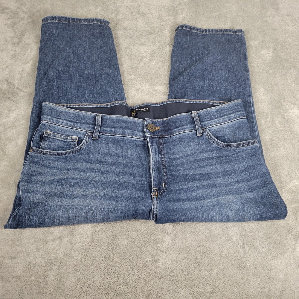 Lee Jeans Womens 18W Capri Dark Wash Mid Rise Denim Elastic Waist Stretch